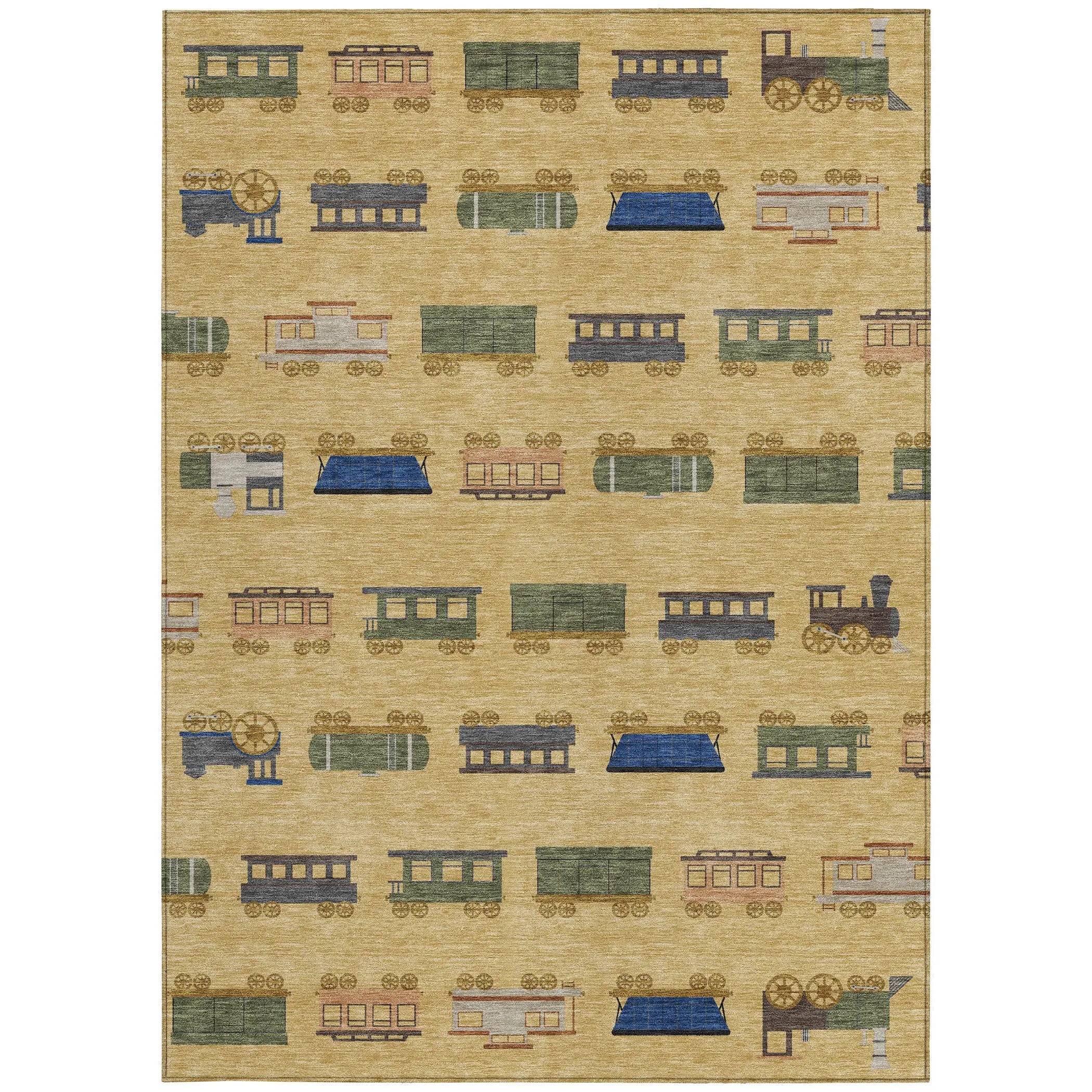 8' X 10' Gold And Brown Abstract Washable Indoor Outdoor Area Rug Homeroots Outdoor