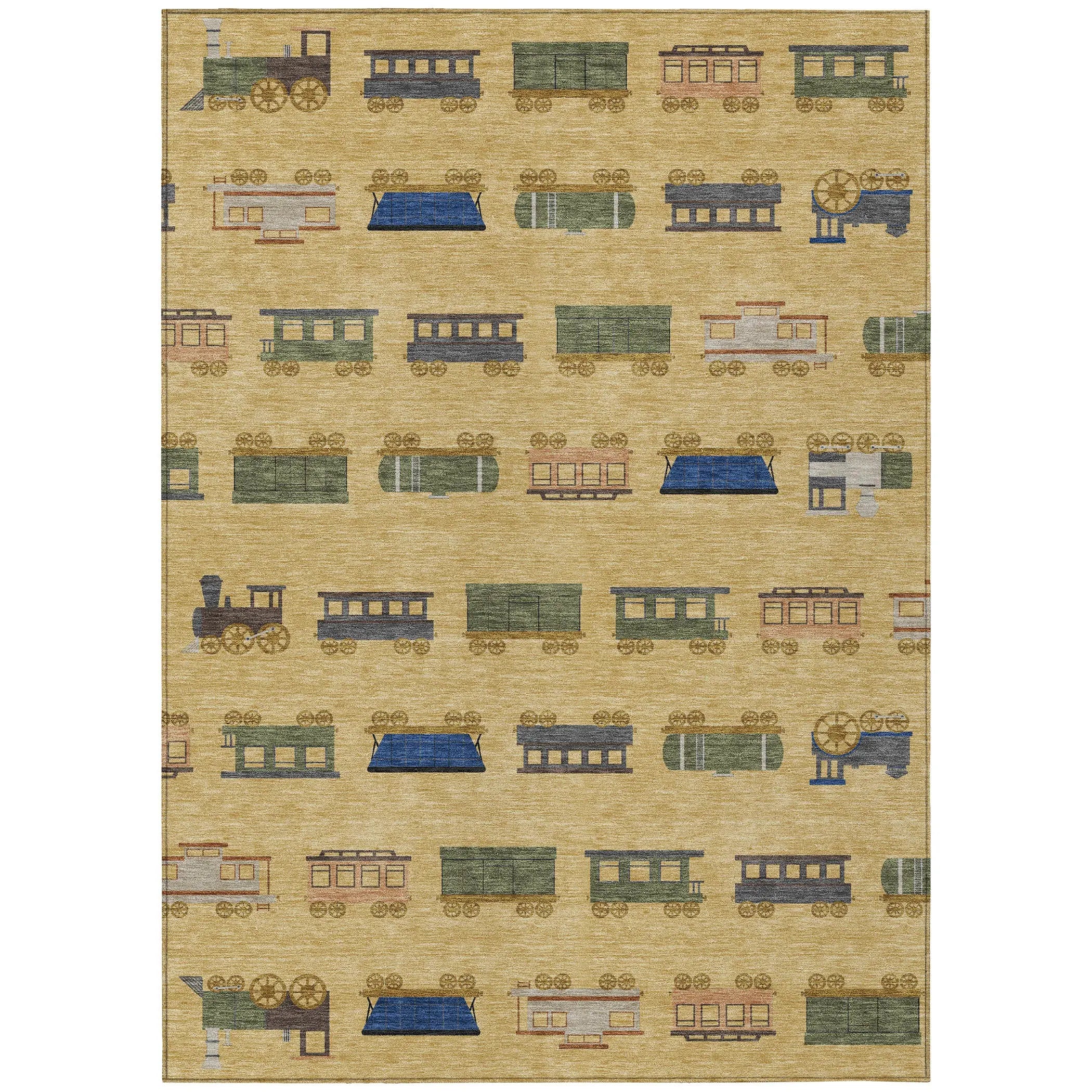 8' X 10' Gold And Brown Abstract Washable Indoor Outdoor Area Rug Homeroots Outdoor