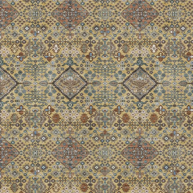 8' X 10' Gold And Copper Geometric Washable Indoor Outdoor Area Rug Homeroots Outdoor