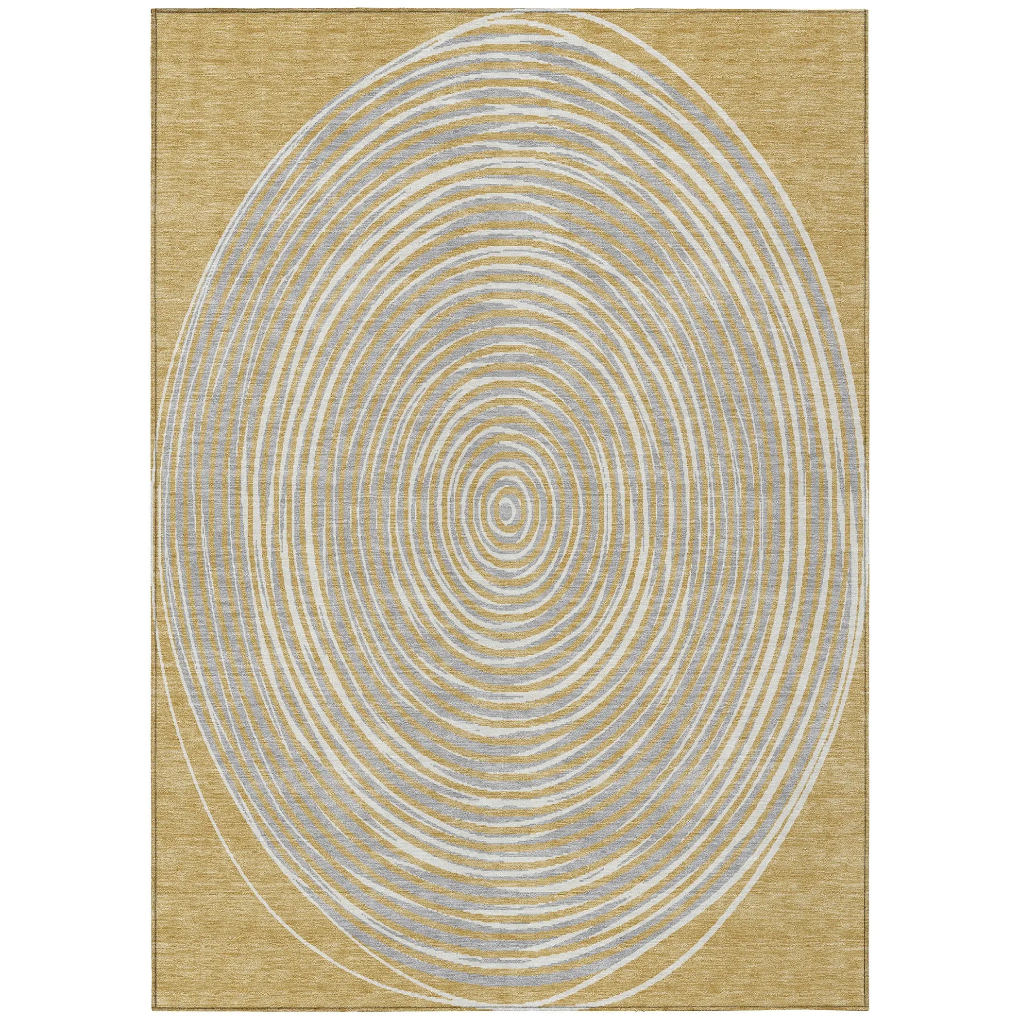 8' X 10' Gold And Ivory Geometric Washable Indoor Outdoor Area Rug Homeroots Outdoor