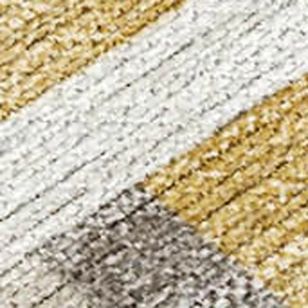 8' X 10' Gold And Ivory Geometric Washable Indoor Outdoor Area Rug Homeroots Outdoor