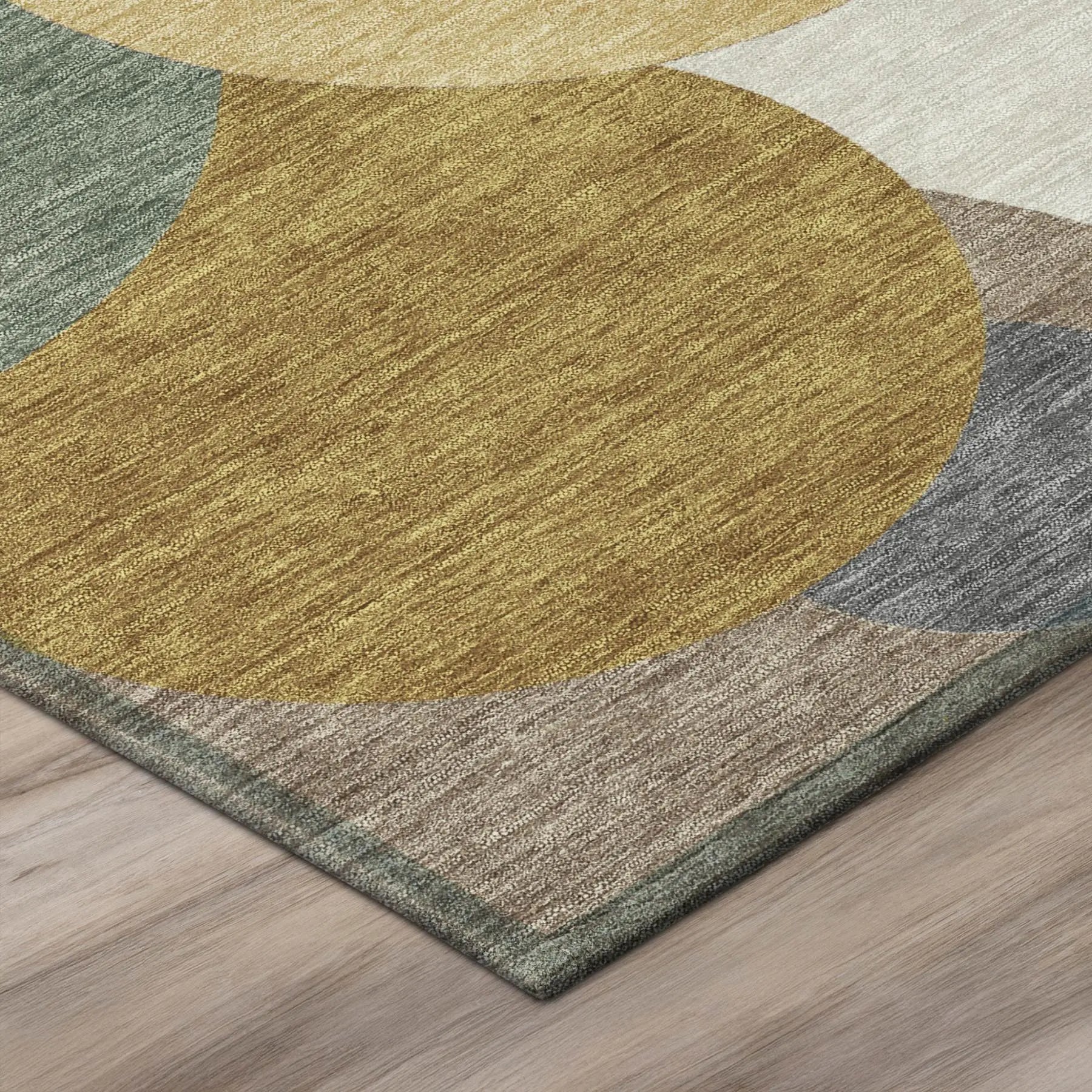 8' X 10' Gold And Walnut Geometric Washable Indoor Outdoor Area Rug Homeroots Outdoor