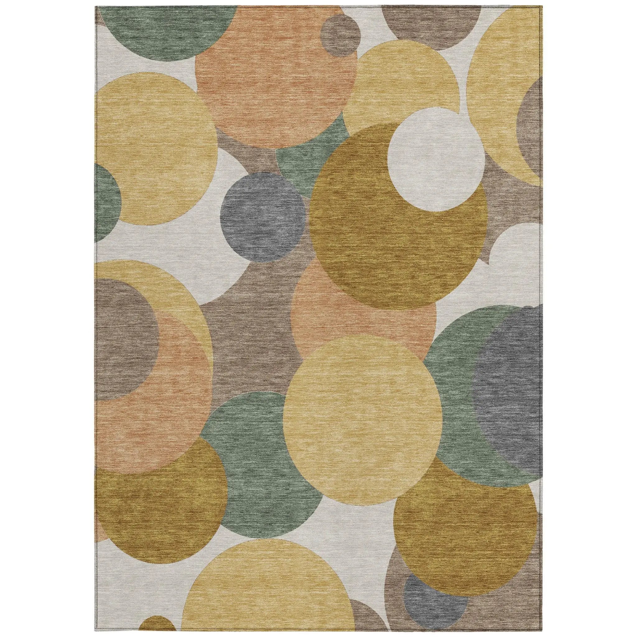 8' X 10' Gold And Walnut Geometric Washable Indoor Outdoor Area Rug Homeroots Outdoor
