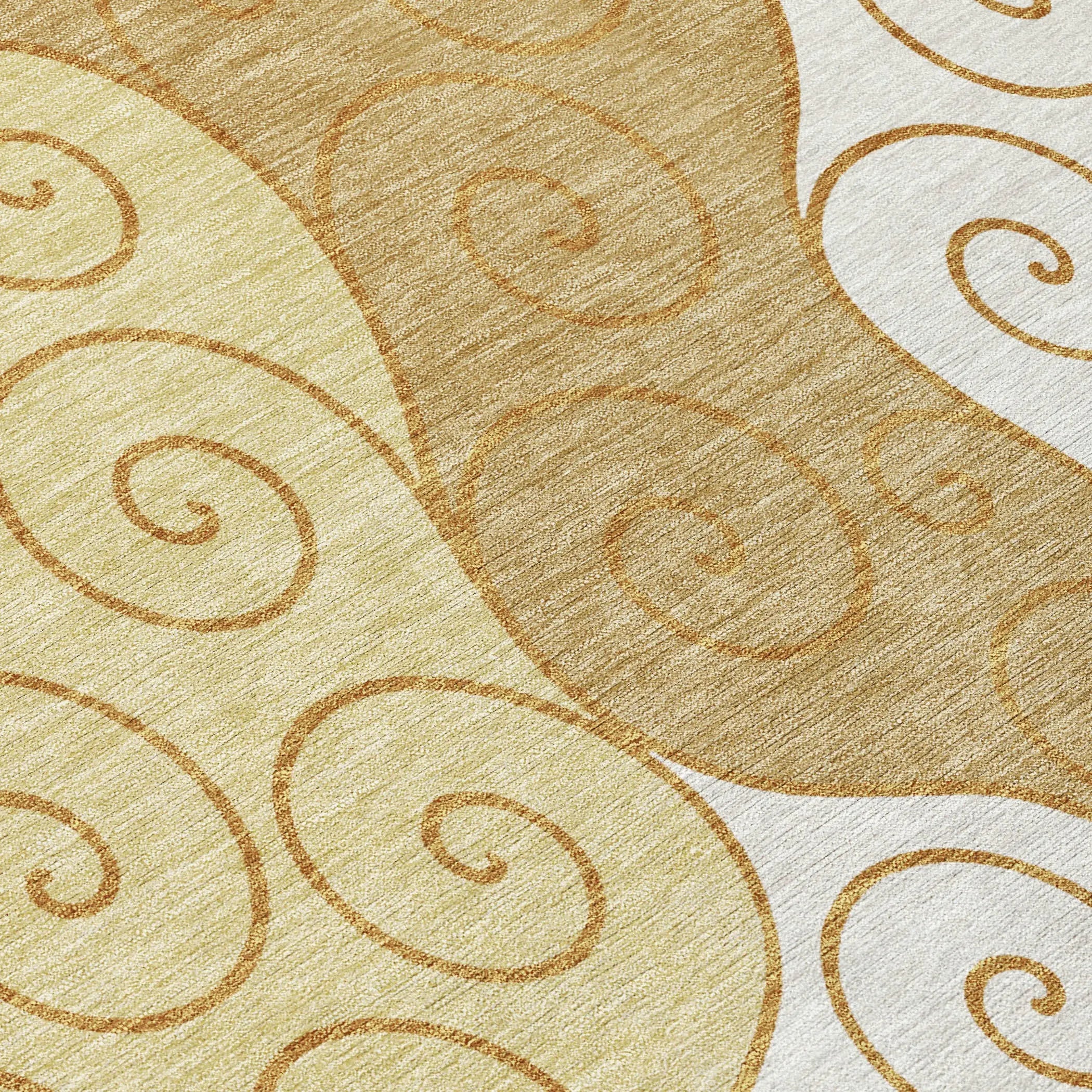 8' X 10' Gold And Wheat Abstract Washable Indoor Outdoor Area Rug Homeroots Outdoor