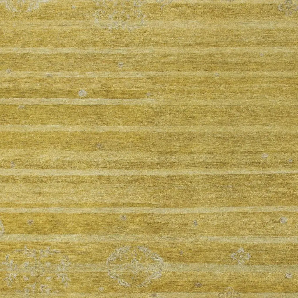 8' X 10' Gold And Yellow Striped Hand Knotted Area Rug Homeroots Home Decor