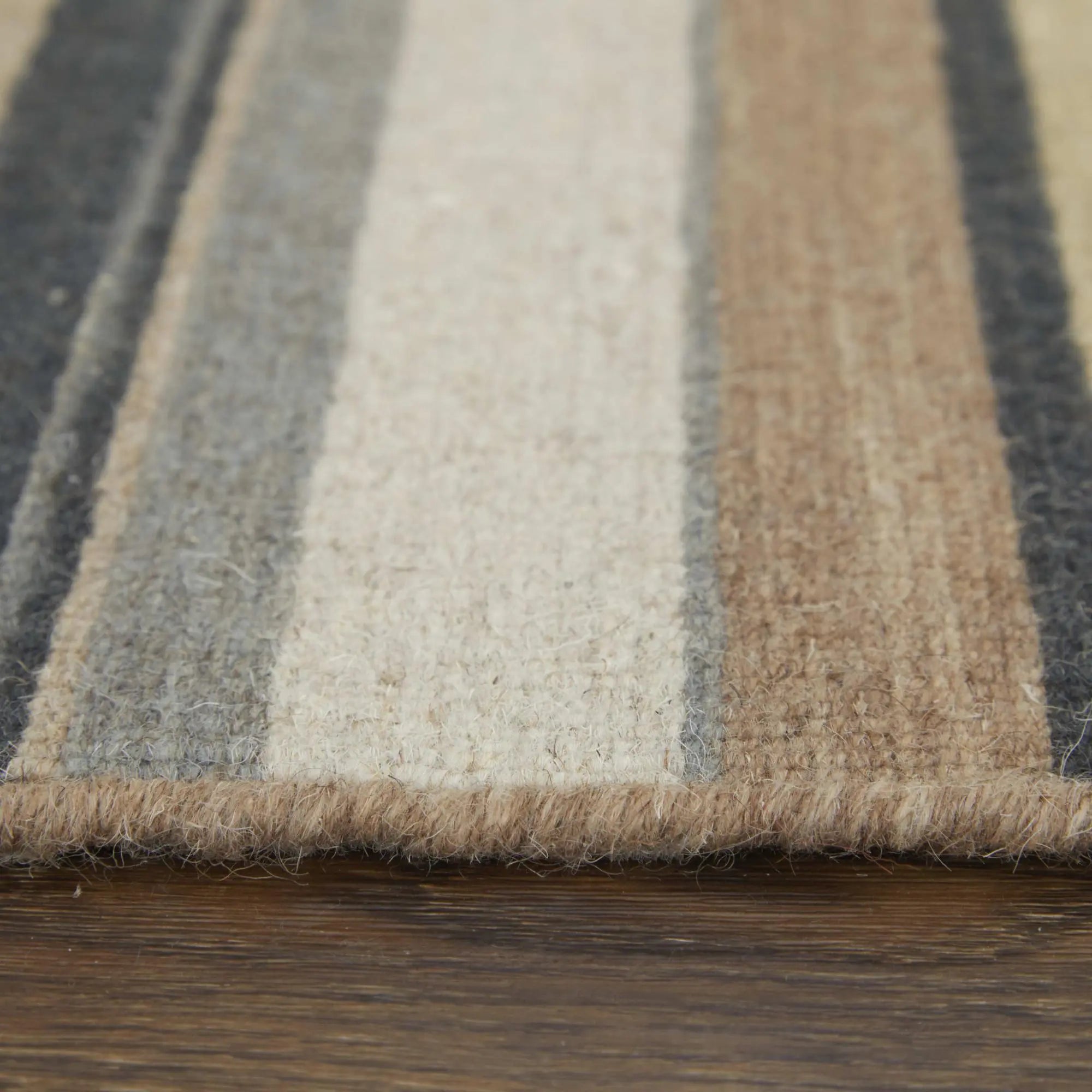 8' X 10' Gold Gray And Tan Wool Striped Hand Knotted Area Rug Homeroots Home Decor