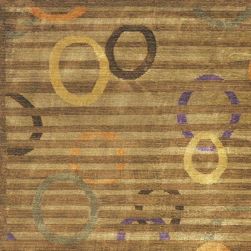 8' X 10' Gold Purple And Orange Striped Hand Knotted Area Rug Homeroots Home Decor