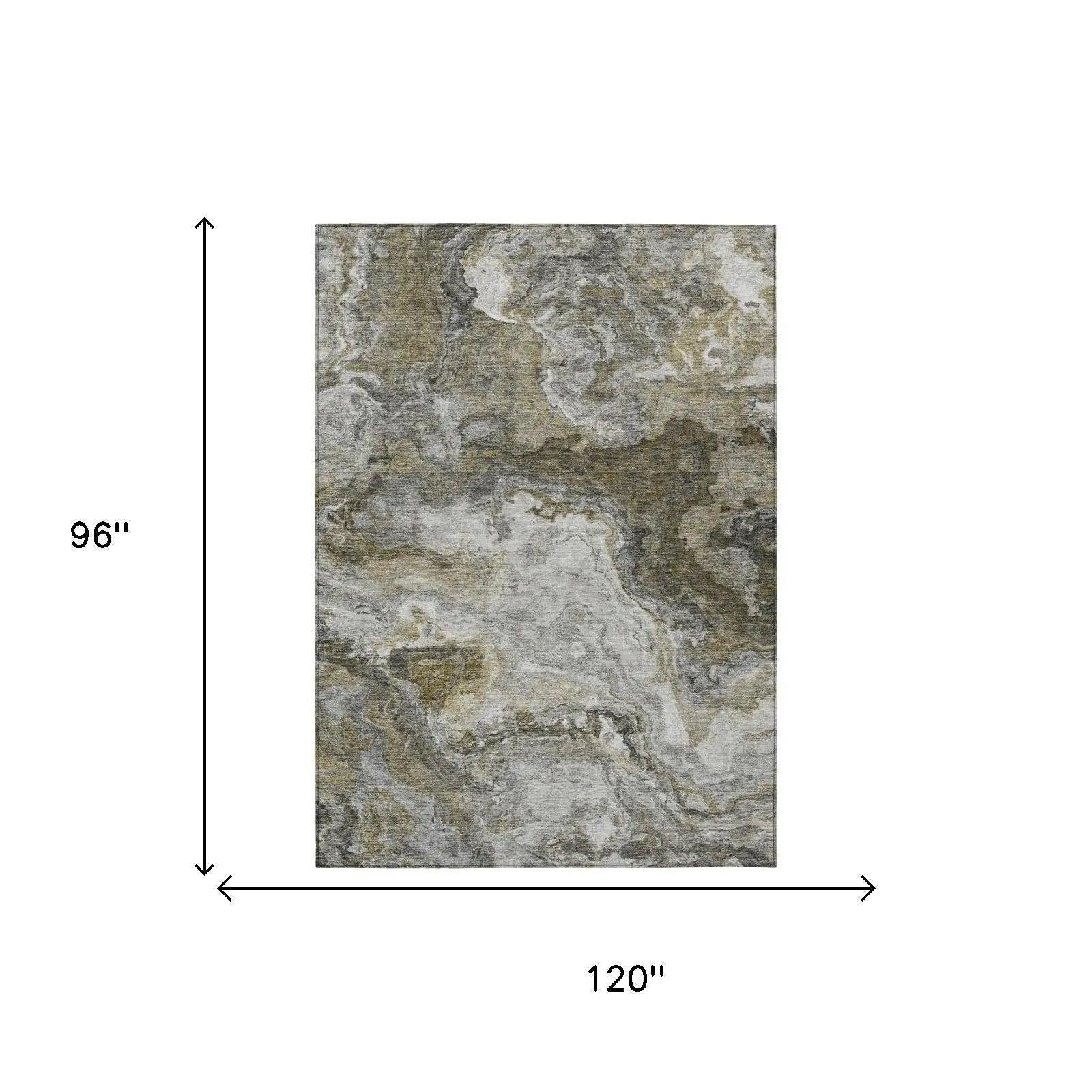 8' X 10' Granite Gray And Gray Abstract Washable Indoor Outdoor Area Rug Homeroots Outdoor