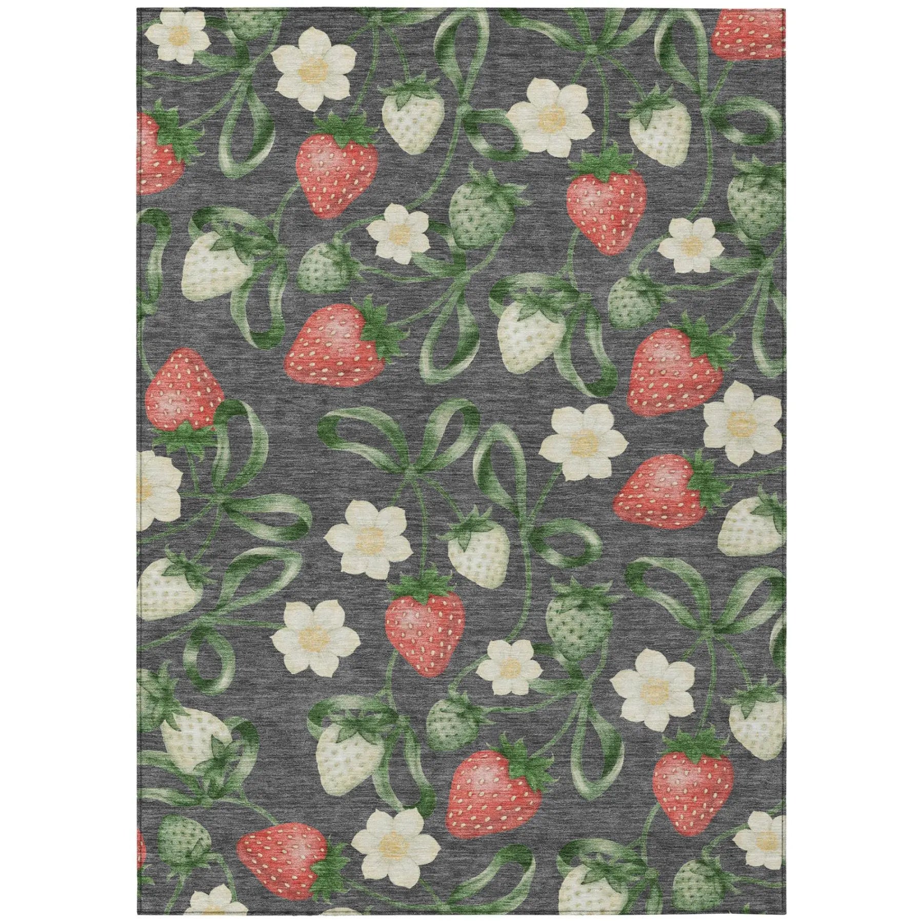 8' X 10' Graphite And Gray Floral Washable Indoor Outdoor Area Rug Homeroots Outdoor