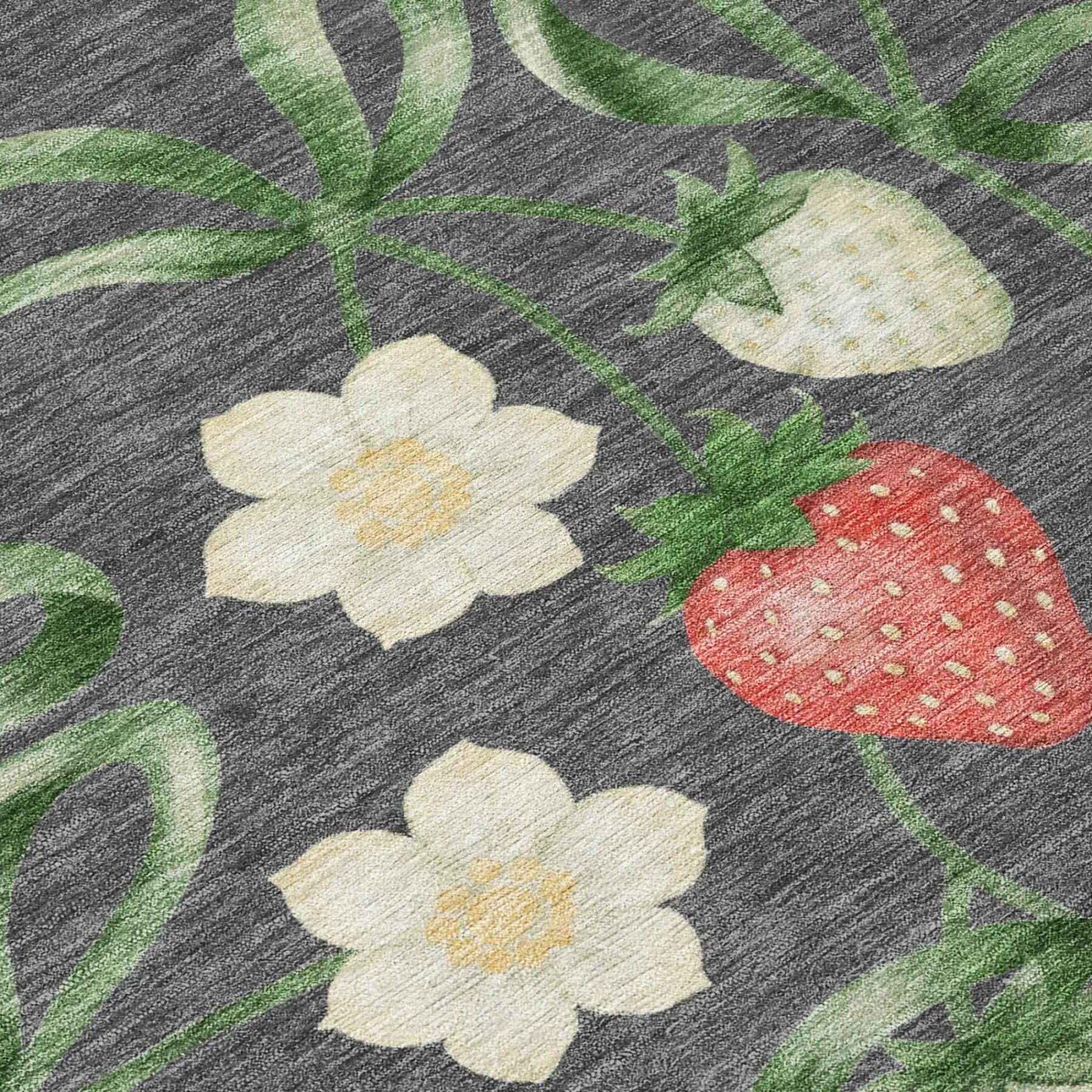8' X 10' Graphite And Gray Floral Washable Indoor Outdoor Area Rug Homeroots Outdoor