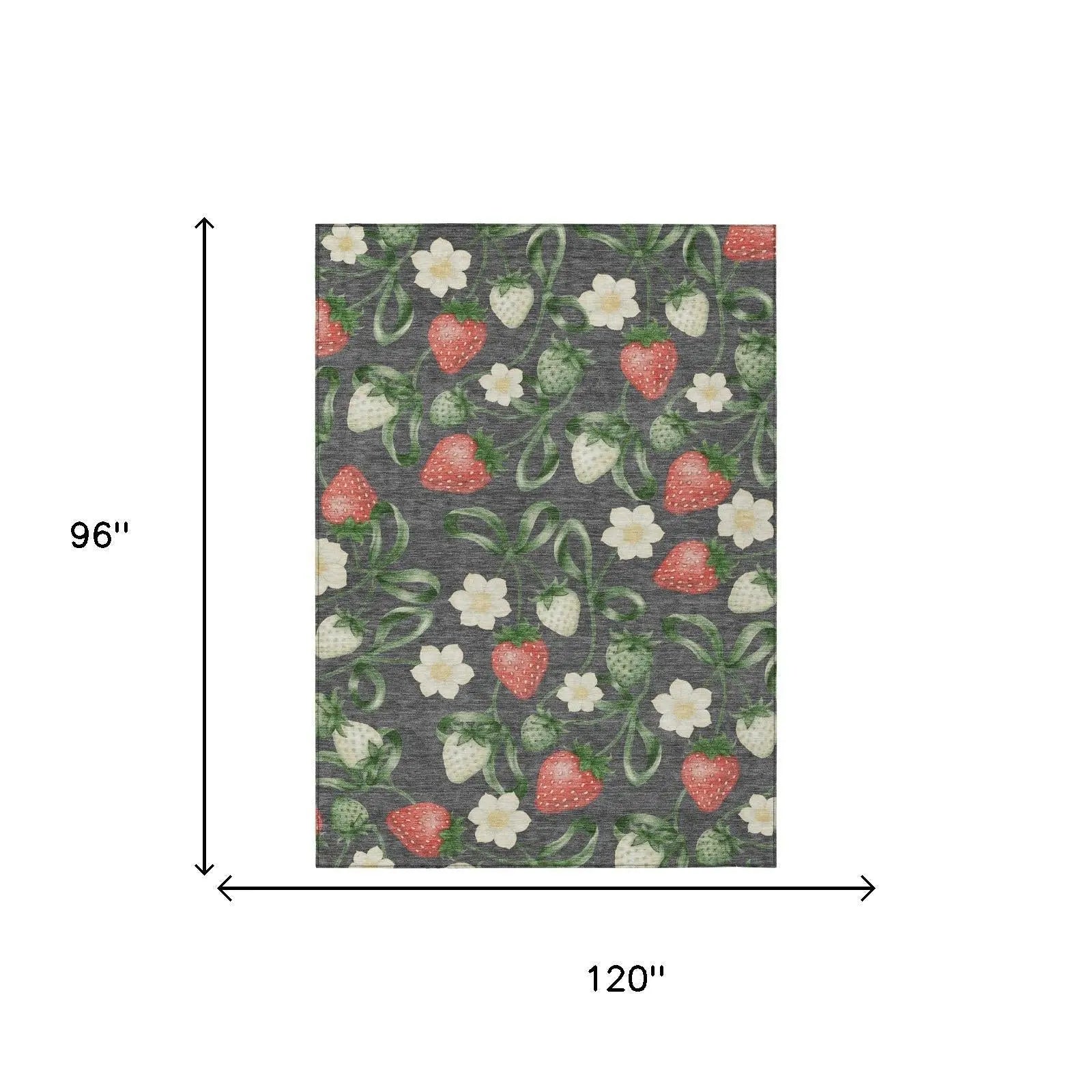 8' X 10' Graphite And Gray Floral Washable Indoor Outdoor Area Rug Homeroots Outdoor