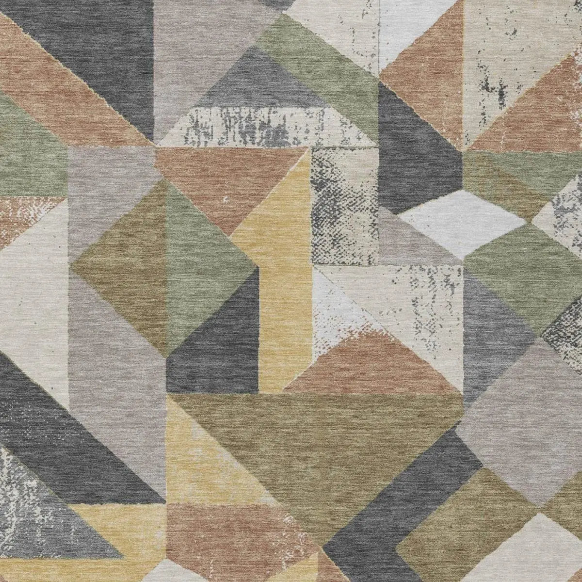 8' X 10' Graphite And Gray Geometric Washable Indoor Outdoor Area Rug Homeroots Outdoor