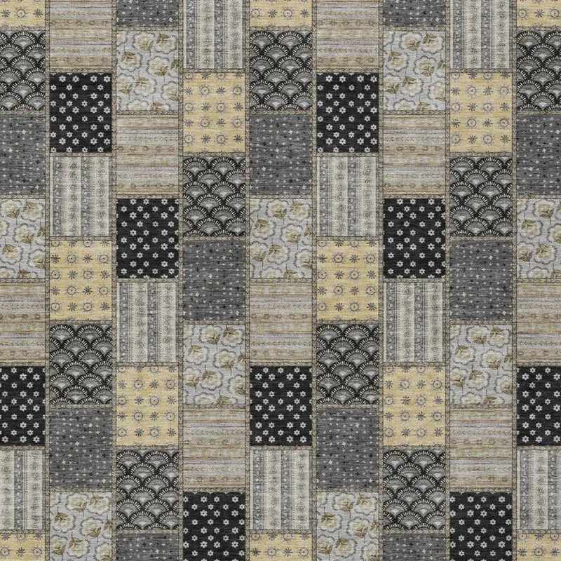8' X 10' Graphite And Gray Patchwork Washable Indoor Outdoor Area Rug Homeroots Outdoor