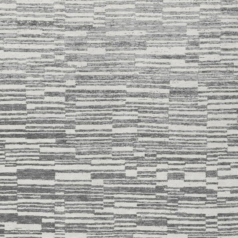8' X 10' Graphite And Gray Striped Washable Indoor Outdoor Area Rug Homeroots Outdoor