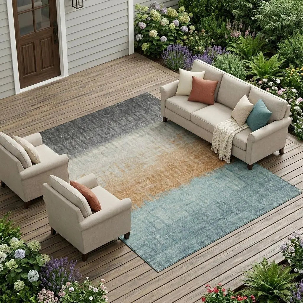 8' X 10' Graphite And Gray Striped Washable Indoor Outdoor Area Rug Homeroots Outdoor