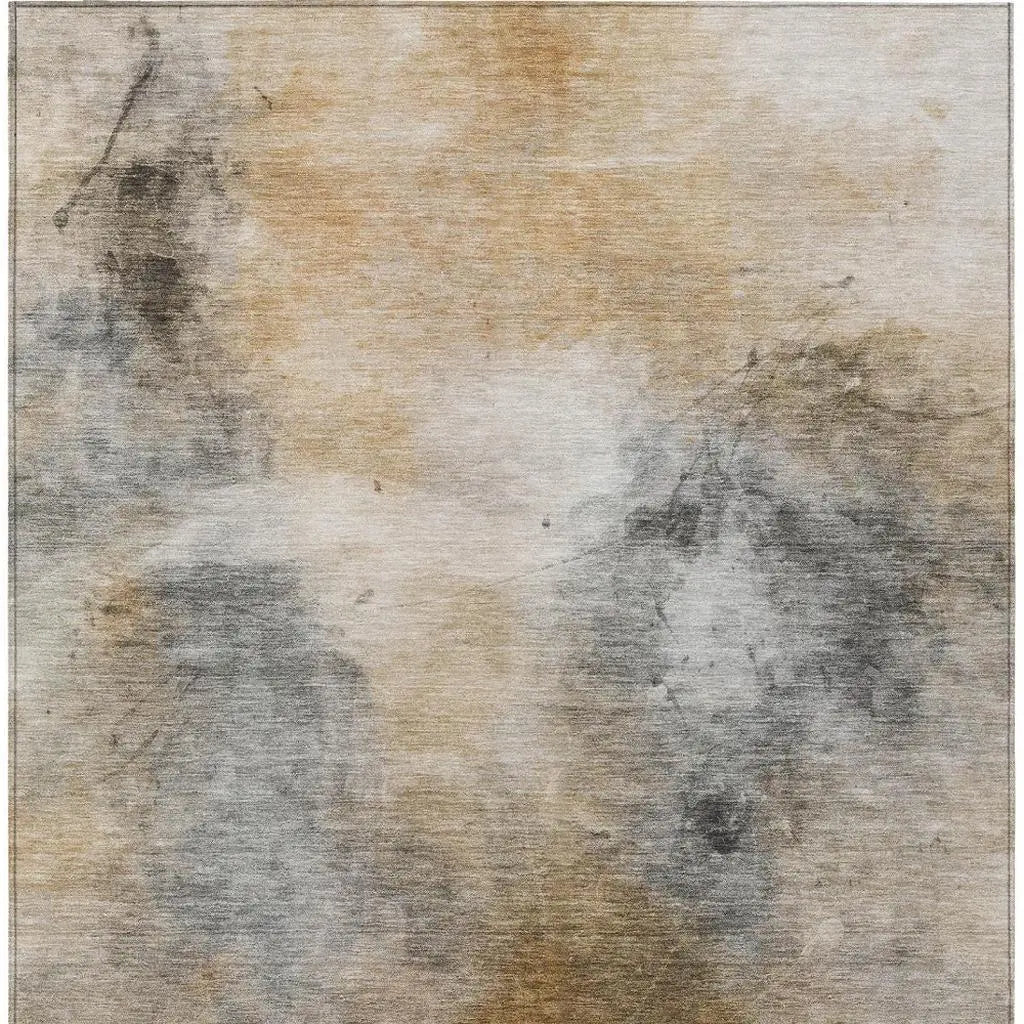 8' X 10' Gray And Beige Abstract Washable Indoor Outdoor Area Rug Homeroots Outdoor