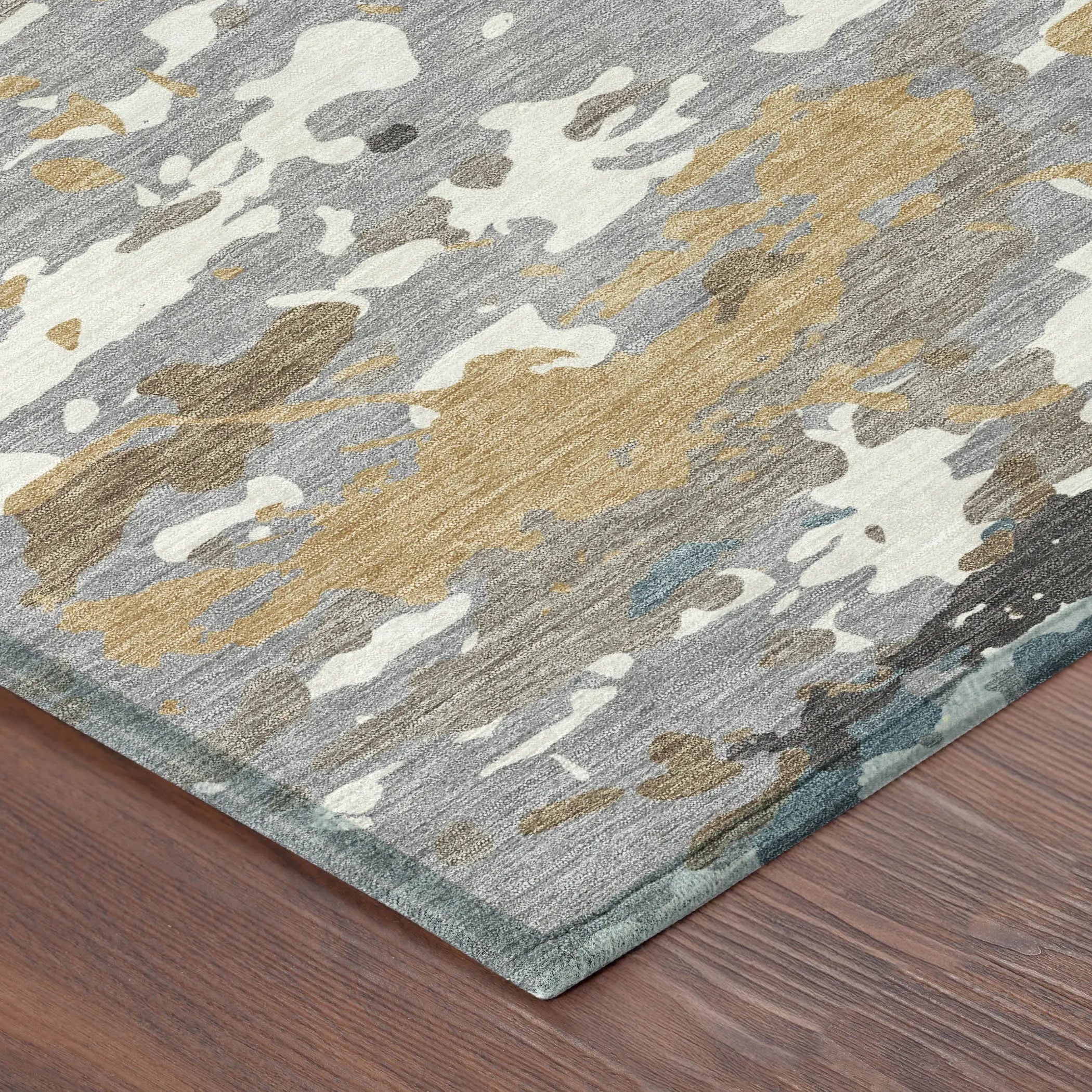 8' X 10' Gray And Beige Abstract Washable Indoor Outdoor Area Rug Homeroots Outdoor