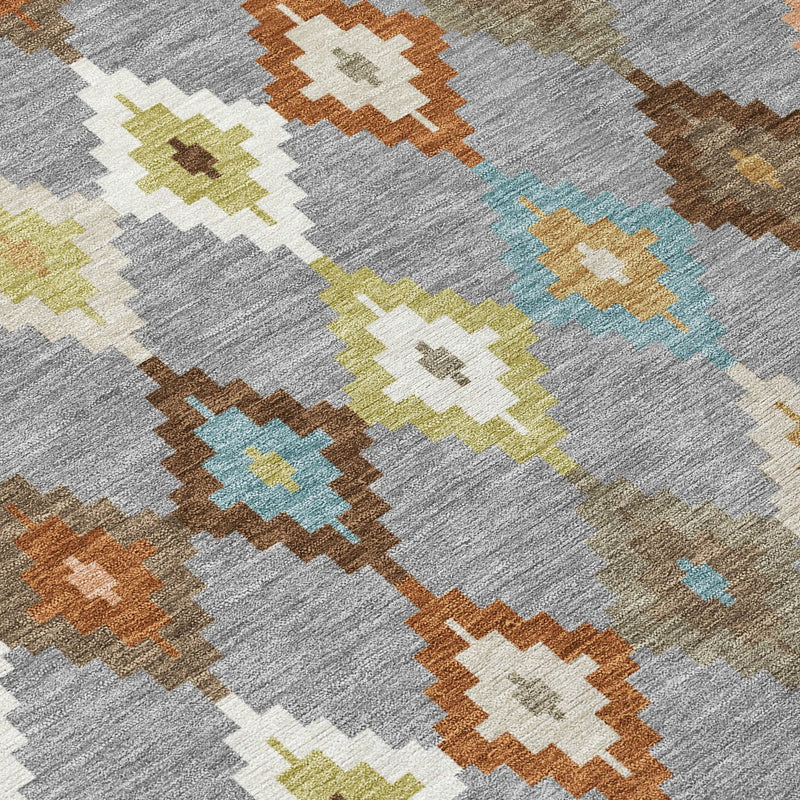8' X 10' Gray And Beige Aztec Washable Indoor Outdoor Area Rug Homeroots Outdoor