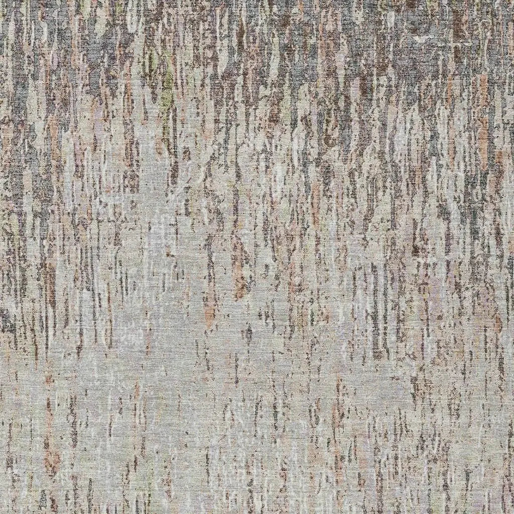 8' X 10' Gray And Beige Striped Washable Indoor Outdoor Area Rug Homeroots Outdoor