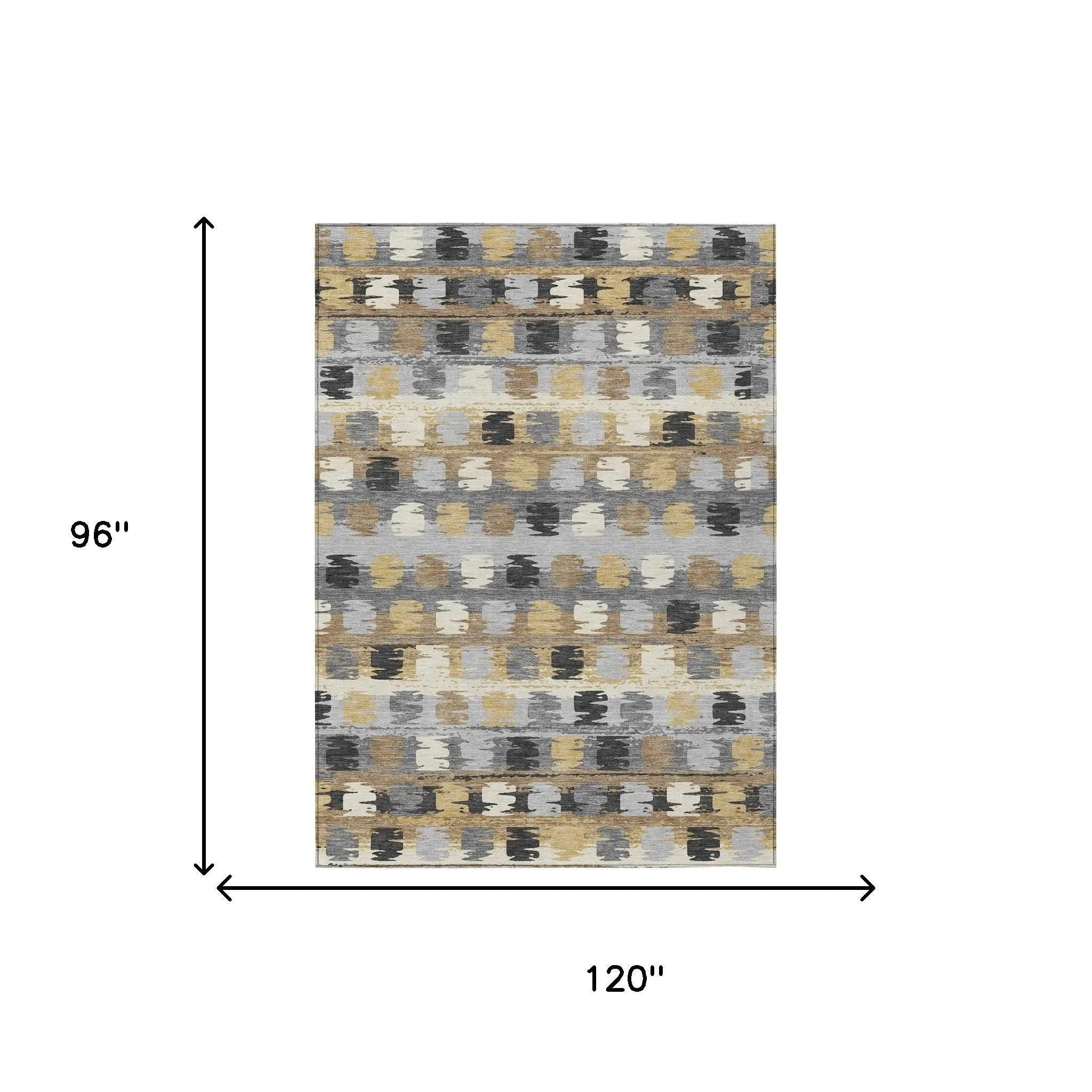 8' X 10' Gray And Brown Abstract Washable Indoor Outdoor Area Rug Homeroots Outdoor