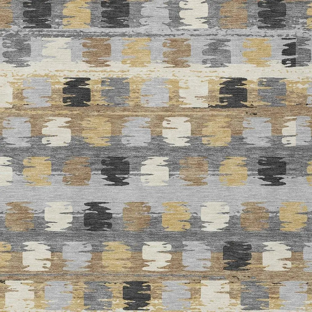 8' X 10' Gray And Brown Abstract Washable Indoor Outdoor Area Rug Homeroots Outdoor