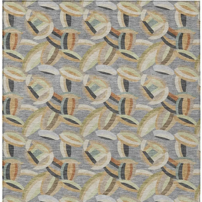 8' X 10' Gray And Charcoal Abstract Washable Indoor Outdoor Area Rug Homeroots Outdoor