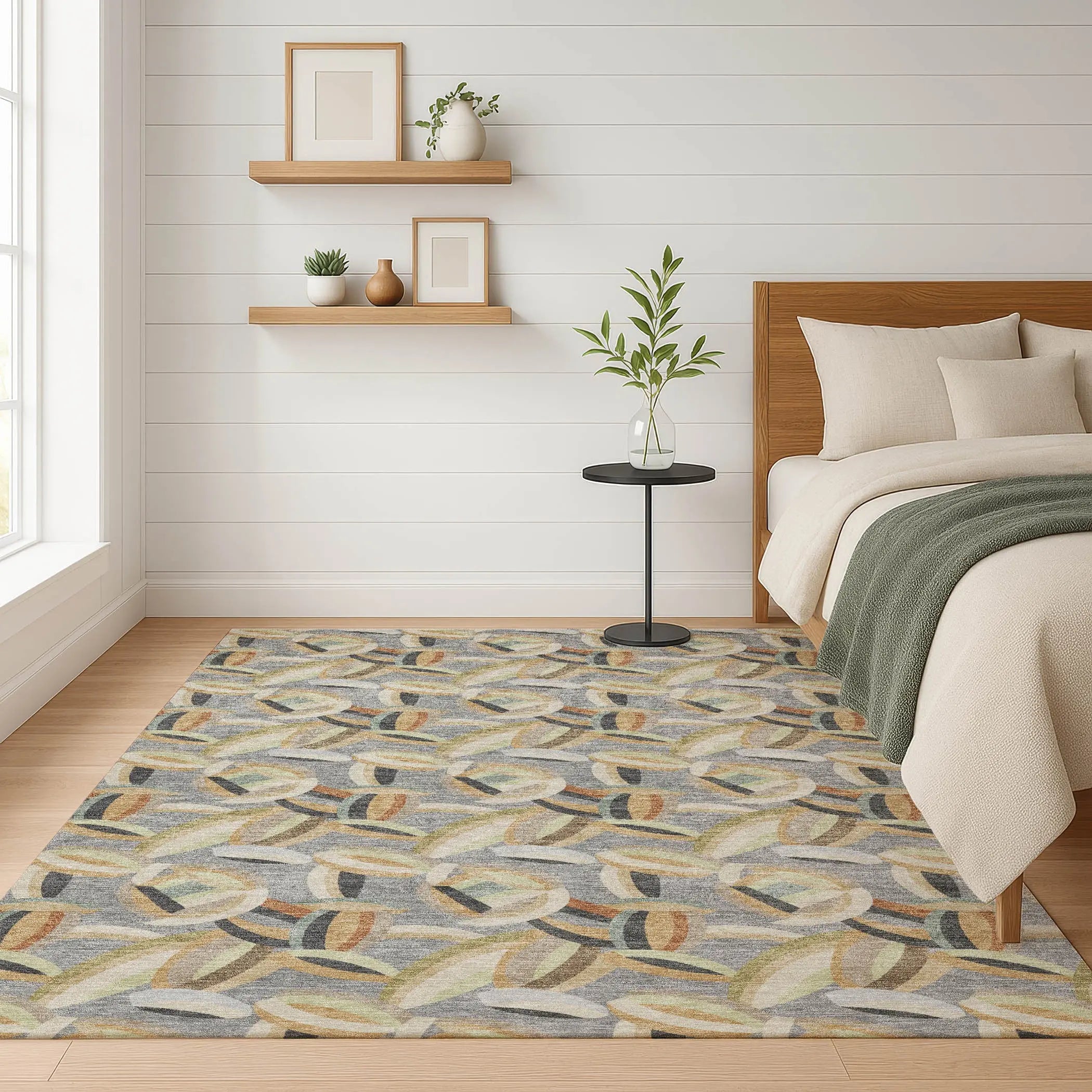 8' X 10' Gray And Charcoal Abstract Washable Indoor Outdoor Area Rug Homeroots Outdoor