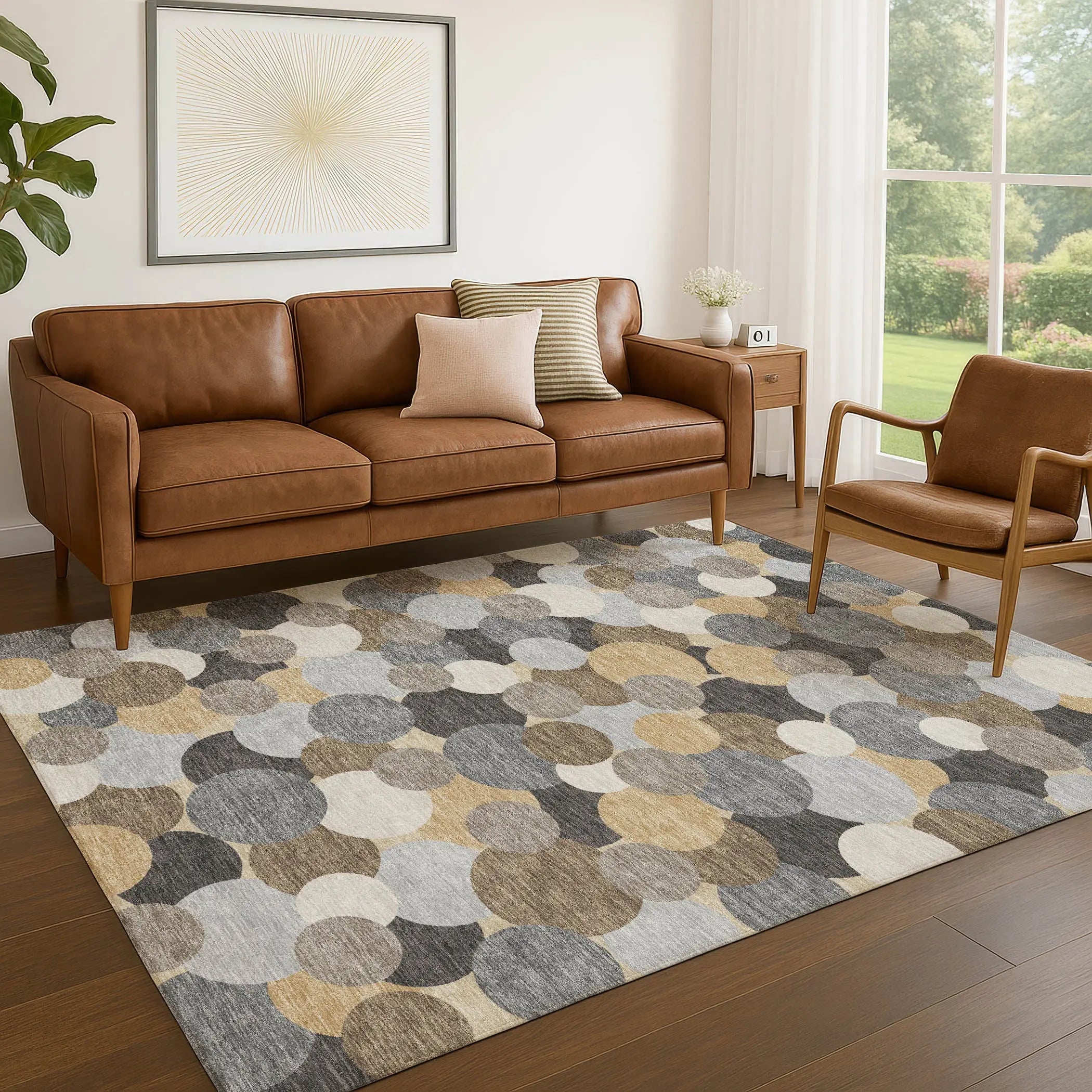 8' X 10' Gray And Chocolate Geometric Washable Indoor Outdoor Area Rug Homeroots Outdoor