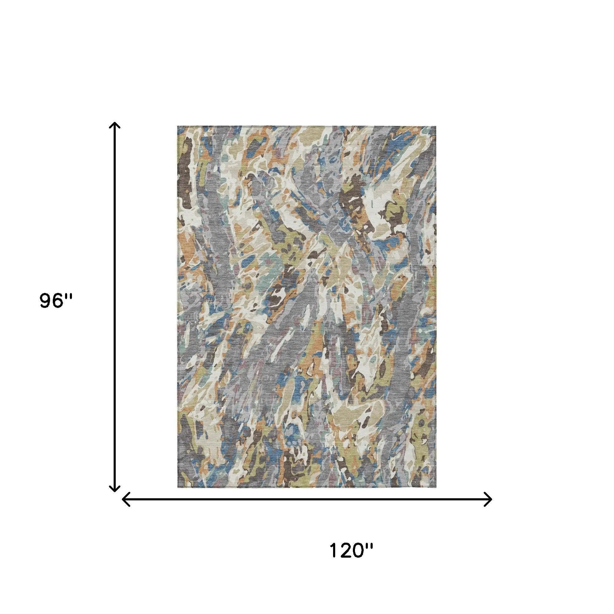 8' X 10' Gray And Copper Abstract Washable Indoor Outdoor Area Rug Homeroots Outdoor