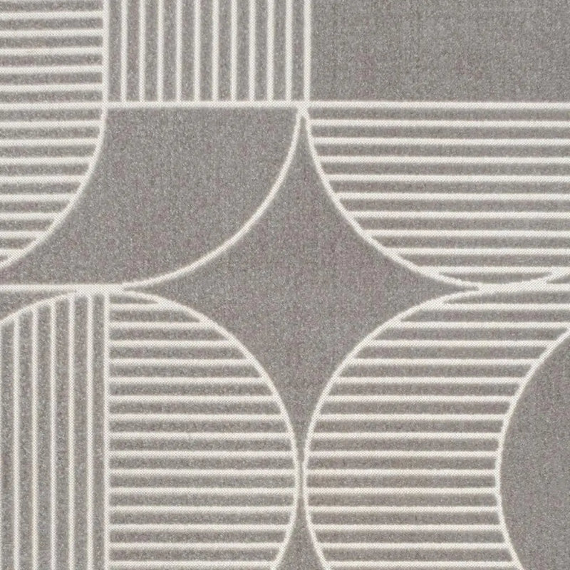 8' X 10' Gray And Cream Striped Indoor Outdoor Area Rug - GreatEagleInc