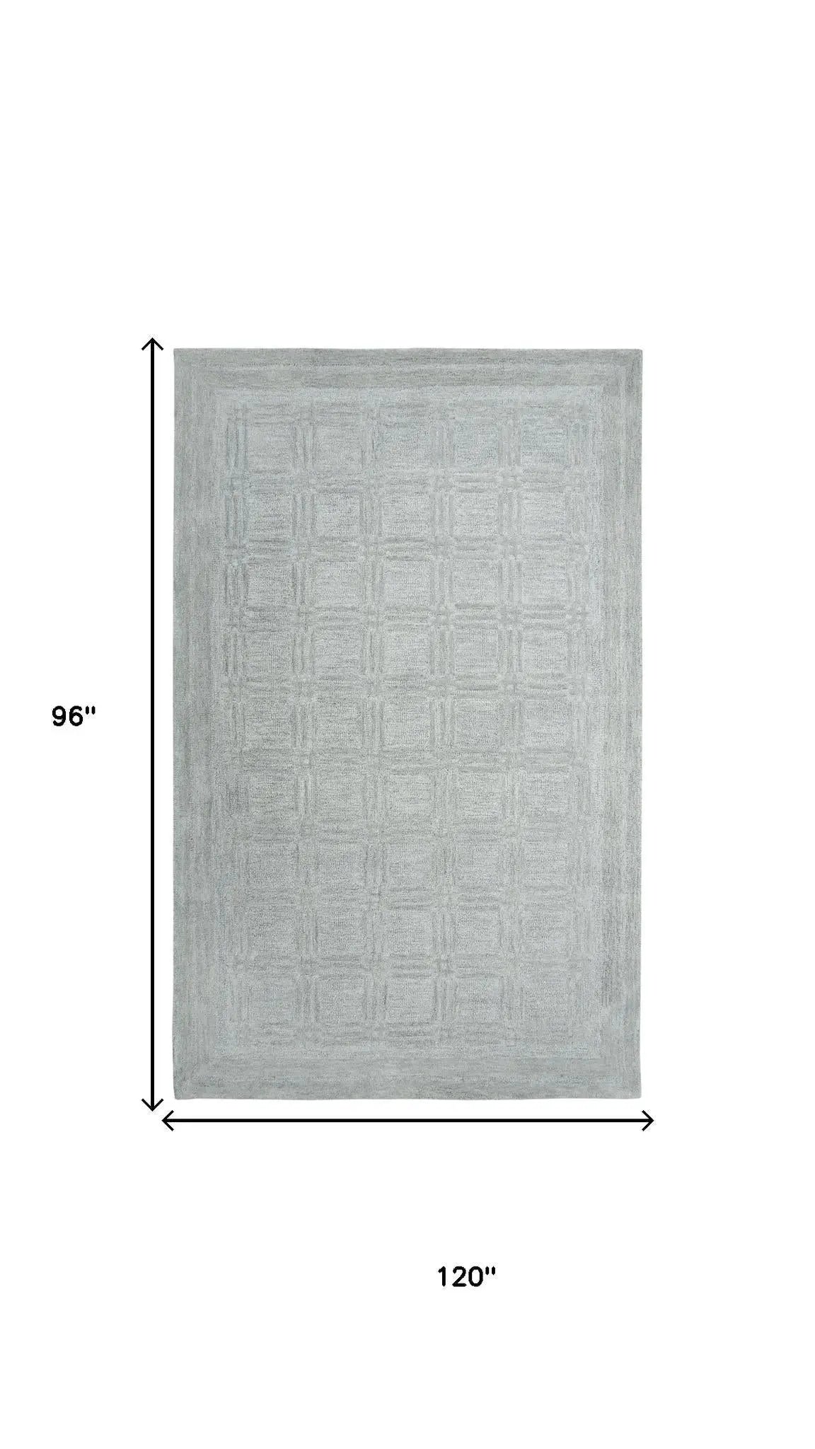 8' X 10' Gray And Dark Gray Wool Checkered Hand Tufted Area Rug Homeroots Home Decor