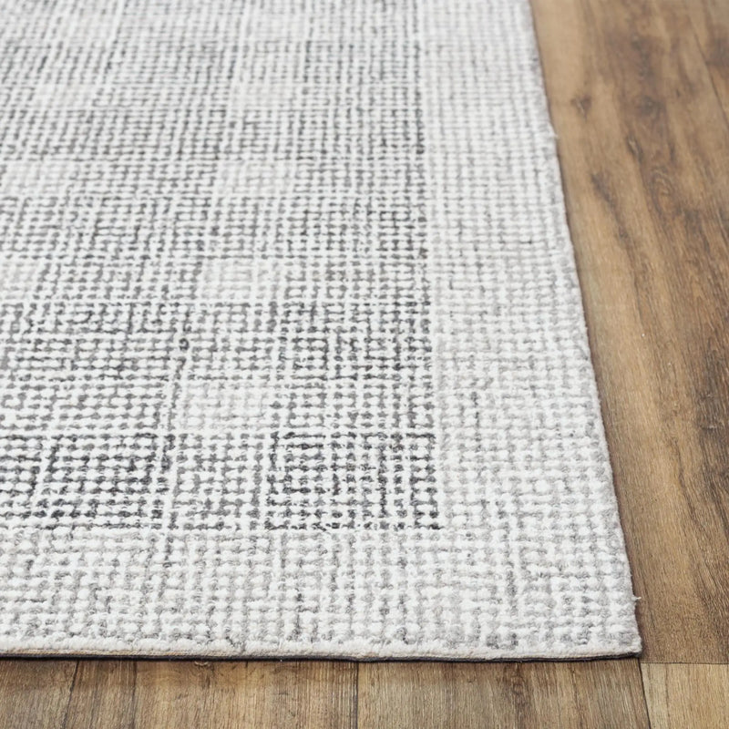 8' X 10' Gray And Dark Gray Wool Checkered Hand Tufted Area Rug Homeroots Home Decor