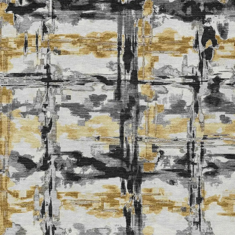 8' X 10' Gray And Granite Gray Abstract Washable Indoor Outdoor Area Rug Homeroots Outdoor