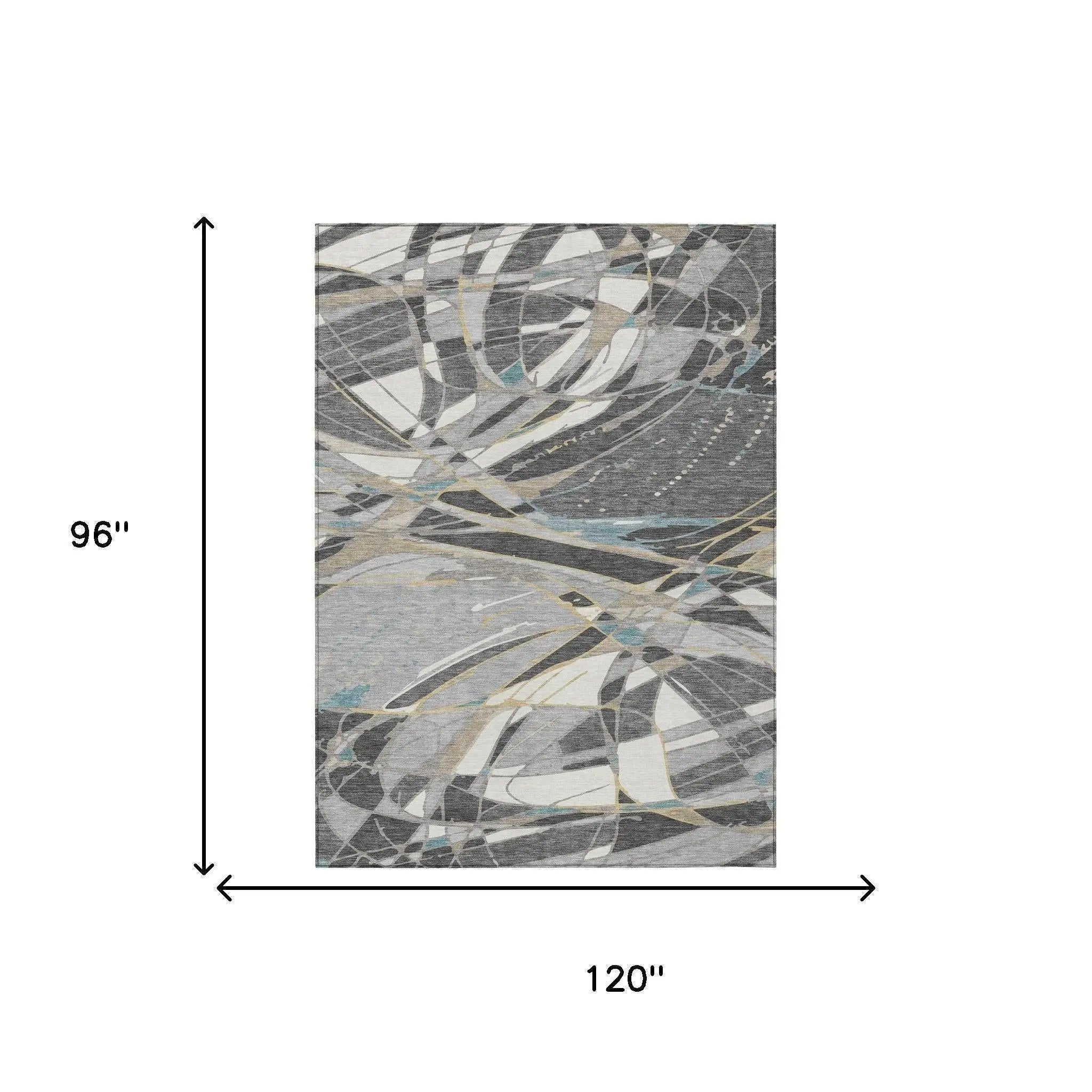 8' X 10' Gray And Graphite Abstract Washable Indoor Outdoor Area Rug Homeroots Outdoor