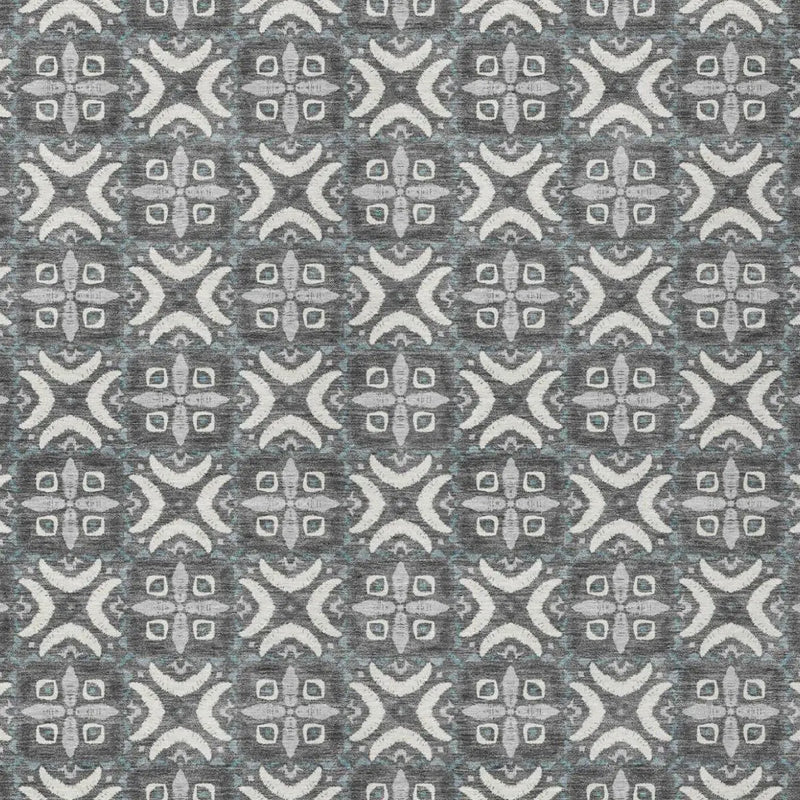 8' X 10' Gray And Graphite Geometric Washable Indoor Outdoor Area Rug Homeroots Outdoor