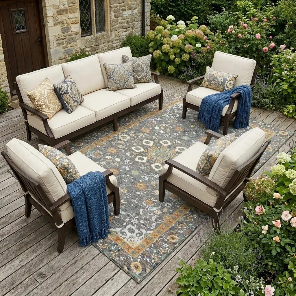 8' X 10' Gray And Graphite Oriental Washable Indoor Outdoor Area Rug Homeroots Outdoor