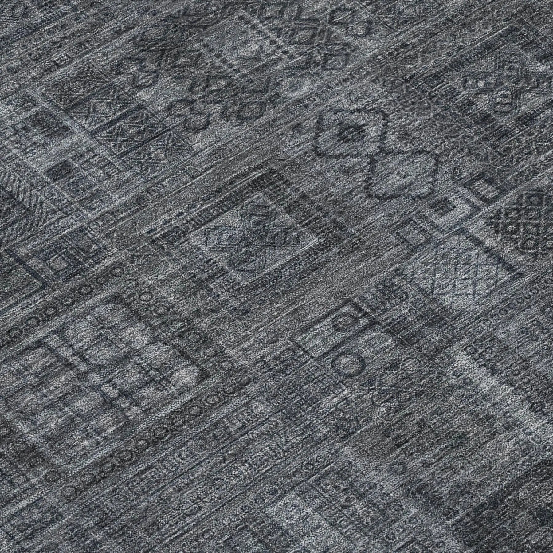 8' X 10' Gray And Graphite Oriental Washable Indoor Outdoor Area Rug Homeroots Outdoor