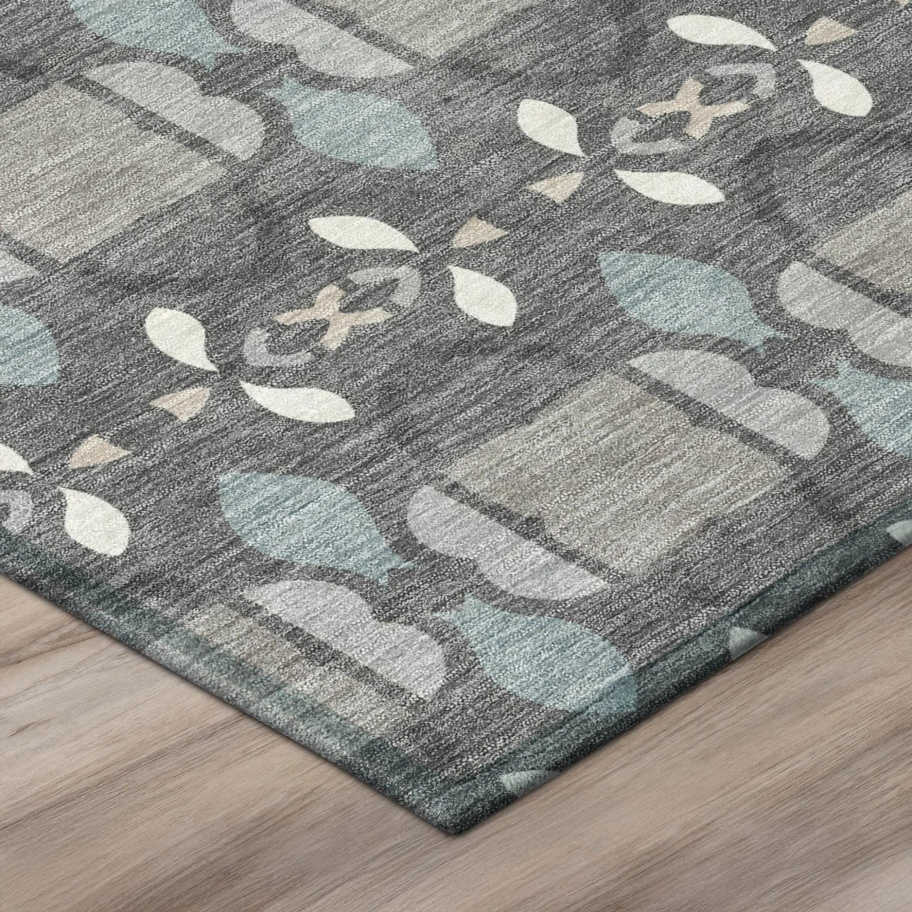 8' X 10' Gray And Graphite Striped Washable Indoor Outdoor Area Rug Homeroots Outdoor