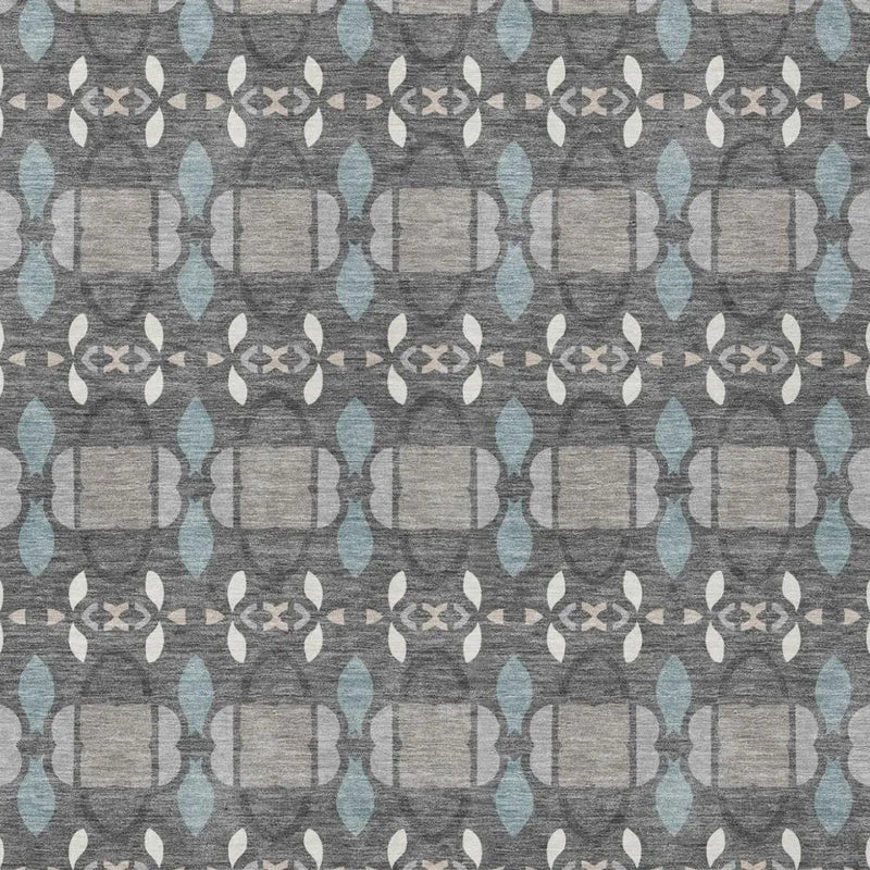 8' X 10' Gray And Graphite Striped Washable Indoor Outdoor Area Rug Homeroots Outdoor