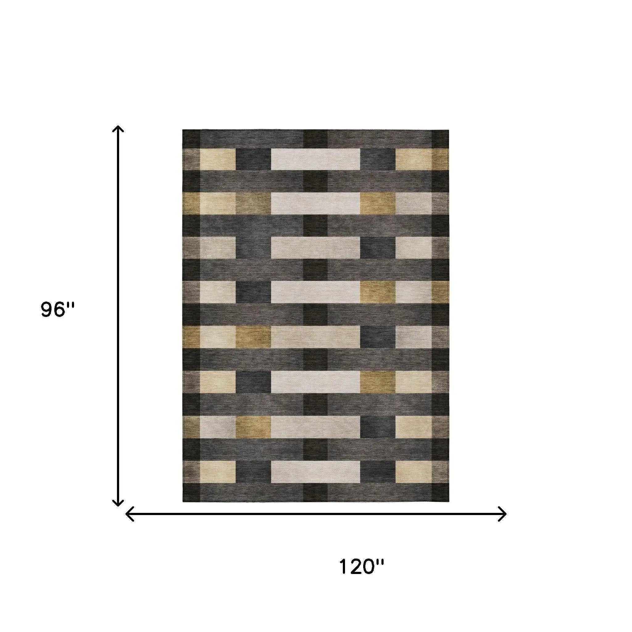 8' X 10' Gray And Graphite Striped Washable Indoor Outdoor Area Rug Homeroots Outdoor