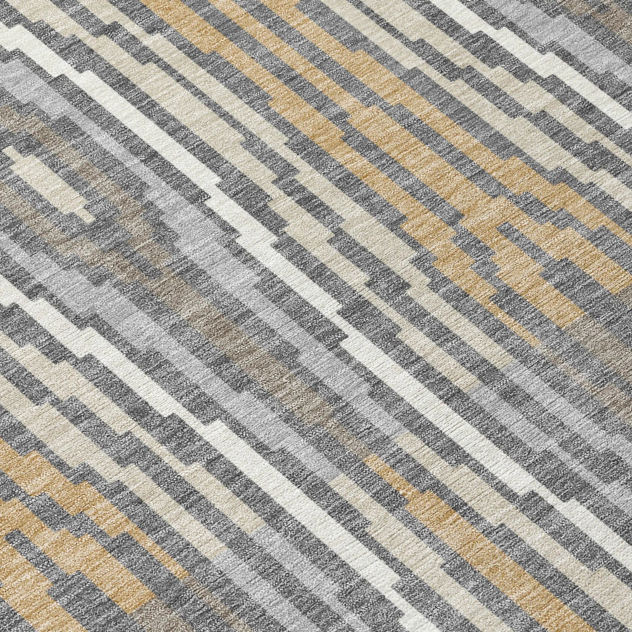 8' X 10' Gray And Ivory Abstract Washable Indoor Outdoor Area Rug Homeroots Outdoor