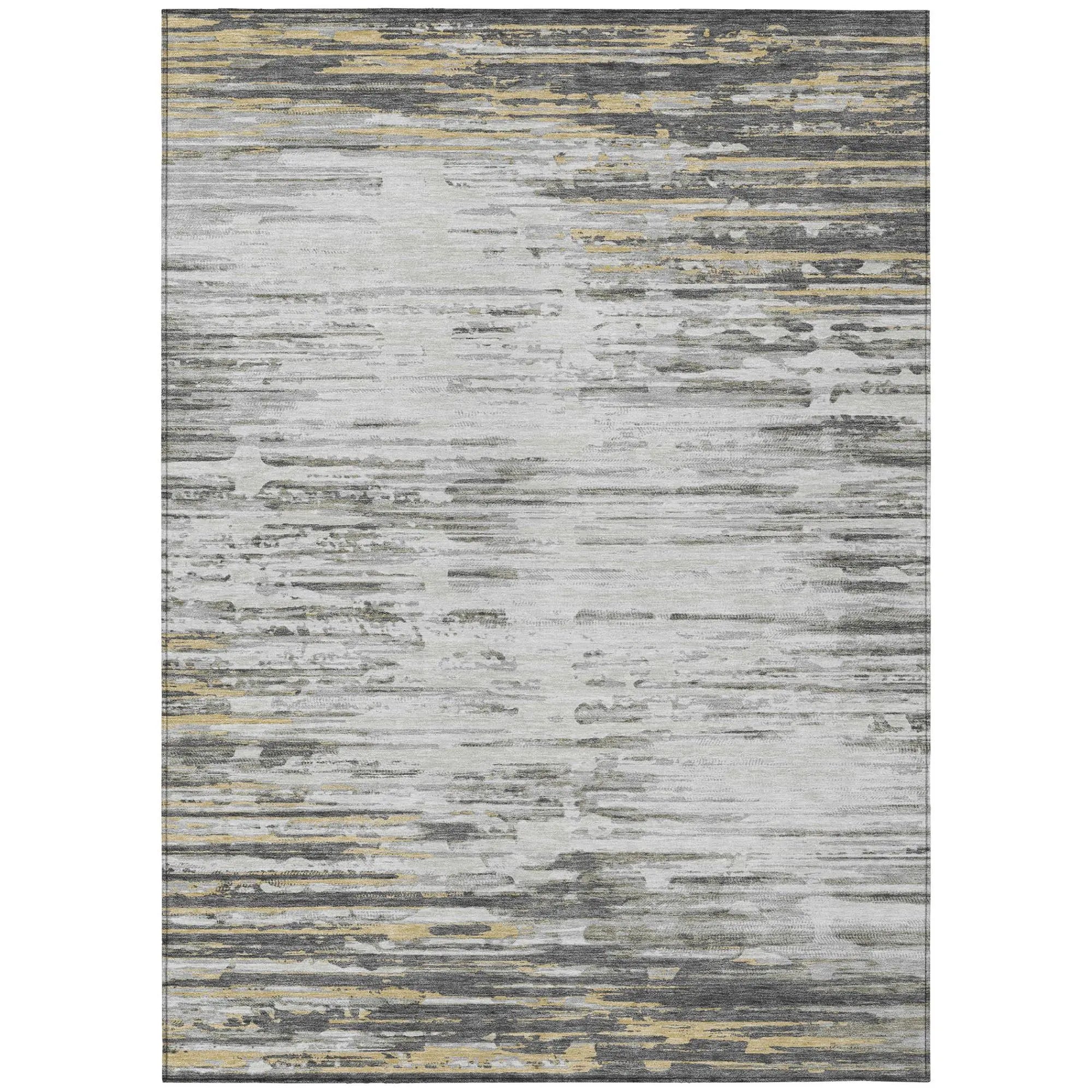 8' X 10' Gray And Ivory Abstract Washable Indoor Outdoor Area Rug Homeroots Outdoor