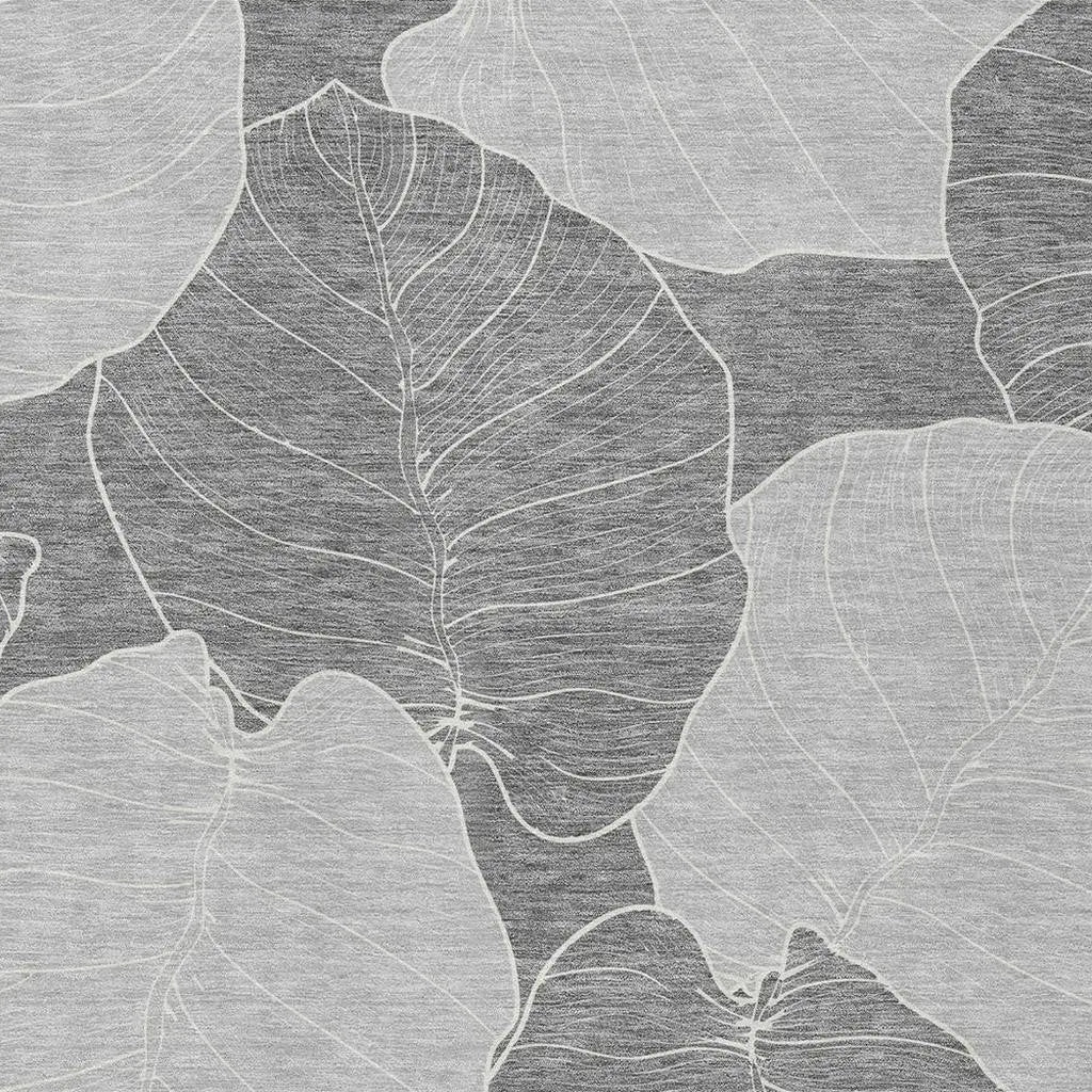 8' X 10' Gray And Ivory Floral Washable Indoor Outdoor Area Rug Homeroots Outdoor