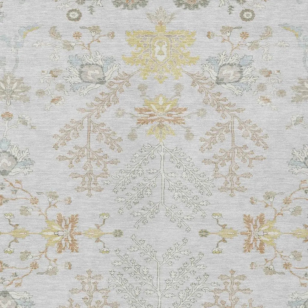8' X 10' Gray And Ivory Oriental Washable Indoor Outdoor Area Rug Homeroots Outdoor