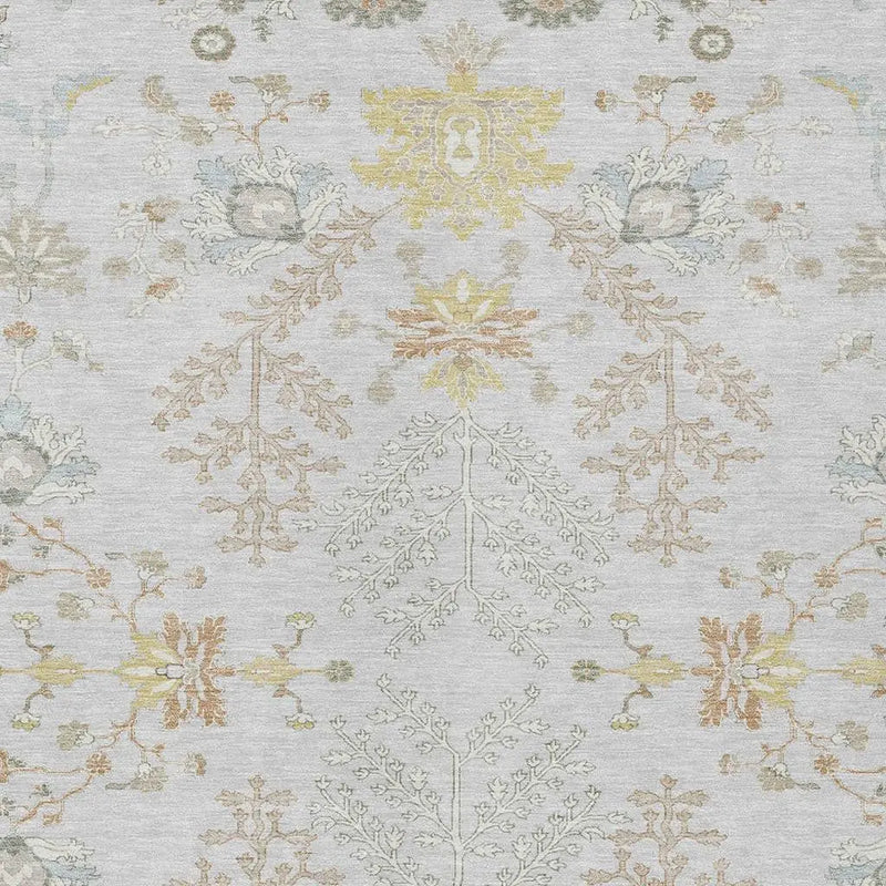 8' X 10' Gray And Ivory Oriental Washable Indoor Outdoor Area Rug Homeroots Outdoor
