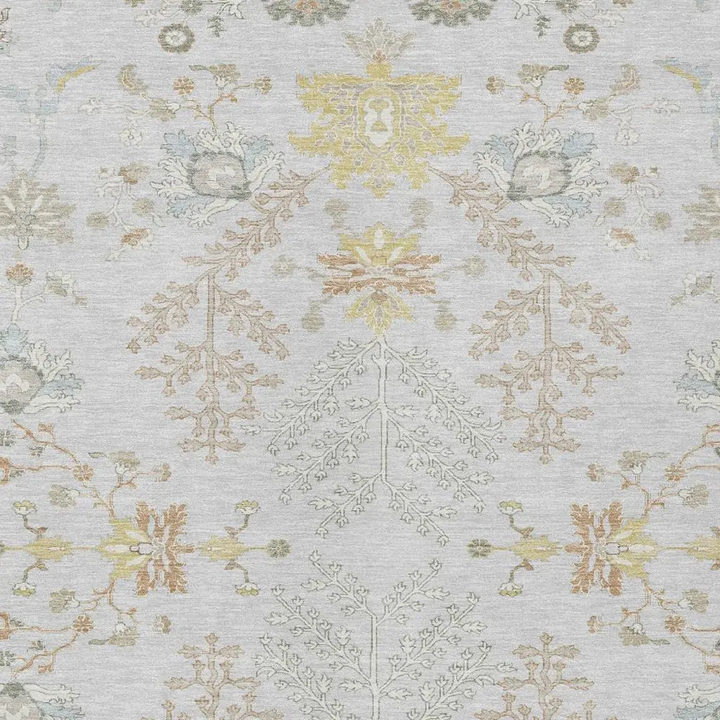 8' X 10' Gray And Ivory Oriental Washable Indoor Outdoor Area Rug Homeroots Outdoor