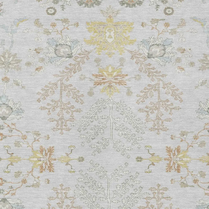 8' X 10' Gray And Ivory Oriental Washable Indoor Outdoor Area Rug Homeroots Outdoor