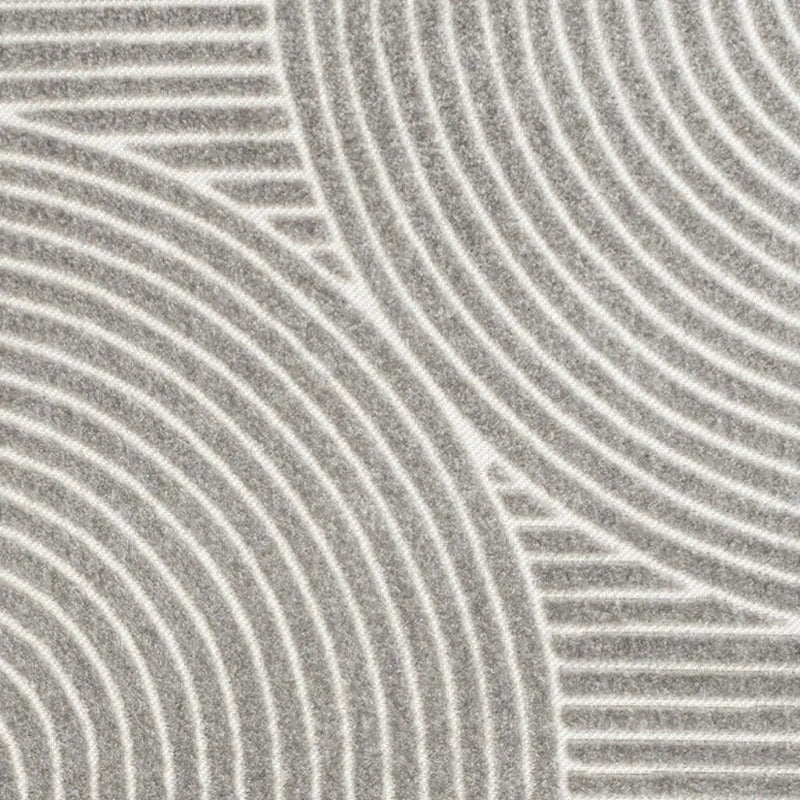 8' X 10' Gray And Ivory Striped Indoor Outdoor Area Rug Homeroots Outdoor