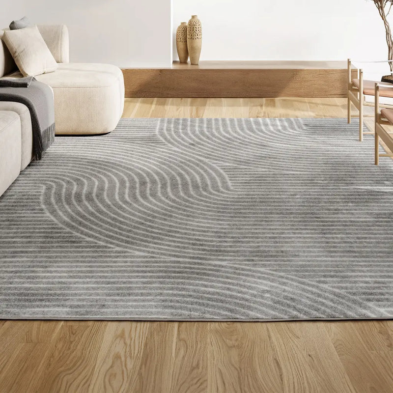 8' X 10' Gray And Ivory Striped Indoor Outdoor Area Rug Homeroots Outdoor