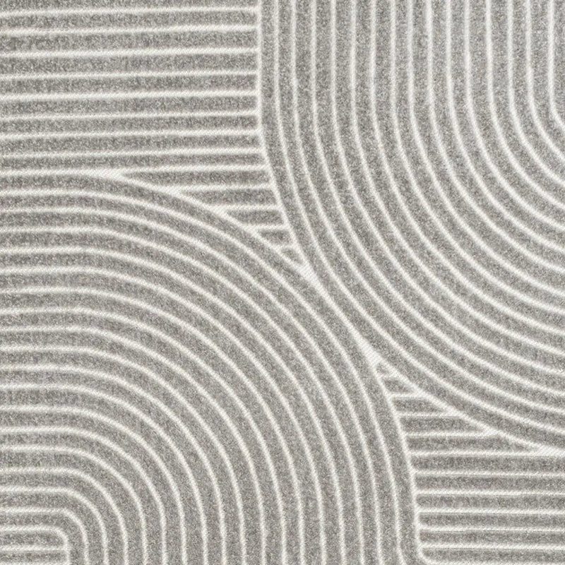8' X 10' Gray And Ivory Striped Indoor Outdoor Area Rug Homeroots Outdoor